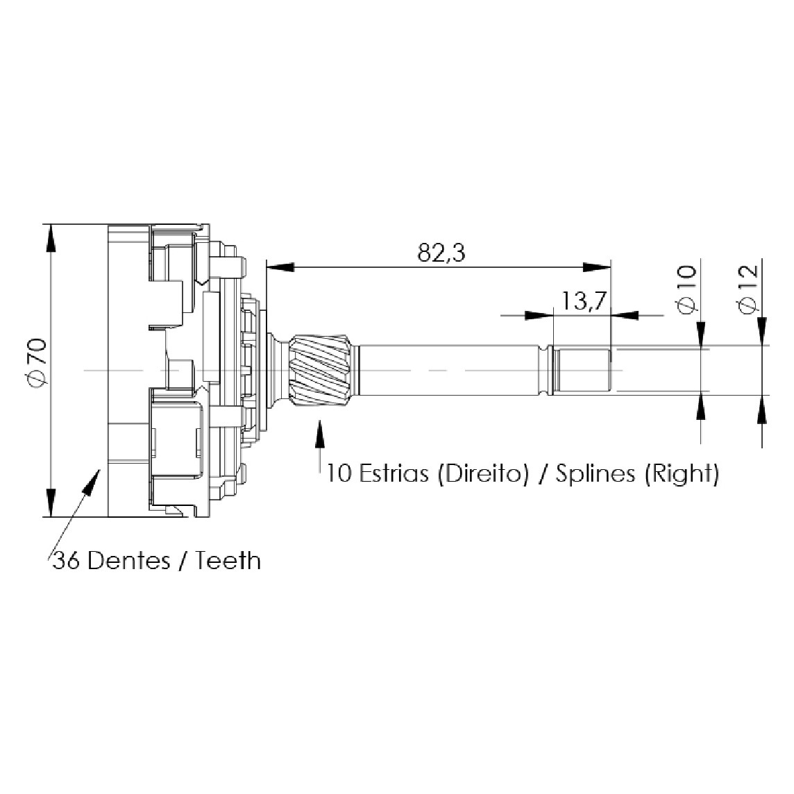 Planetária para Motor de Partida para Mercedes-Benz A 160 - Unifap - 11.120