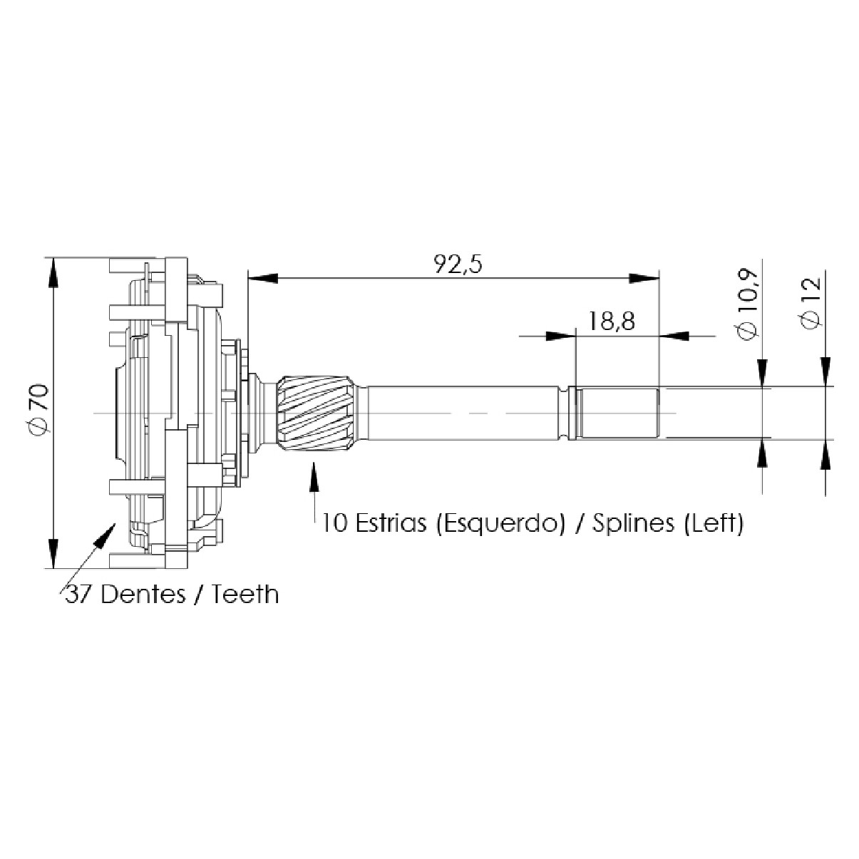 Planetária para Motor de Partida - Unifap - 11.128