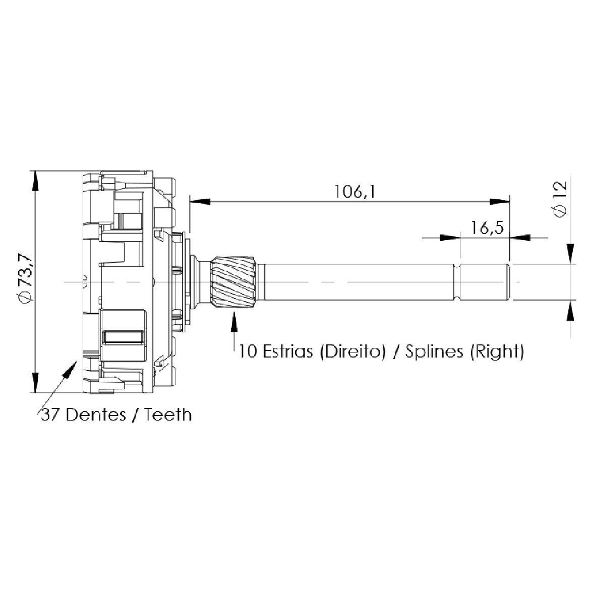 Planetária para Motor de Partida para Mercedes-Benz Sprinter 515 - Unifap - 11.625