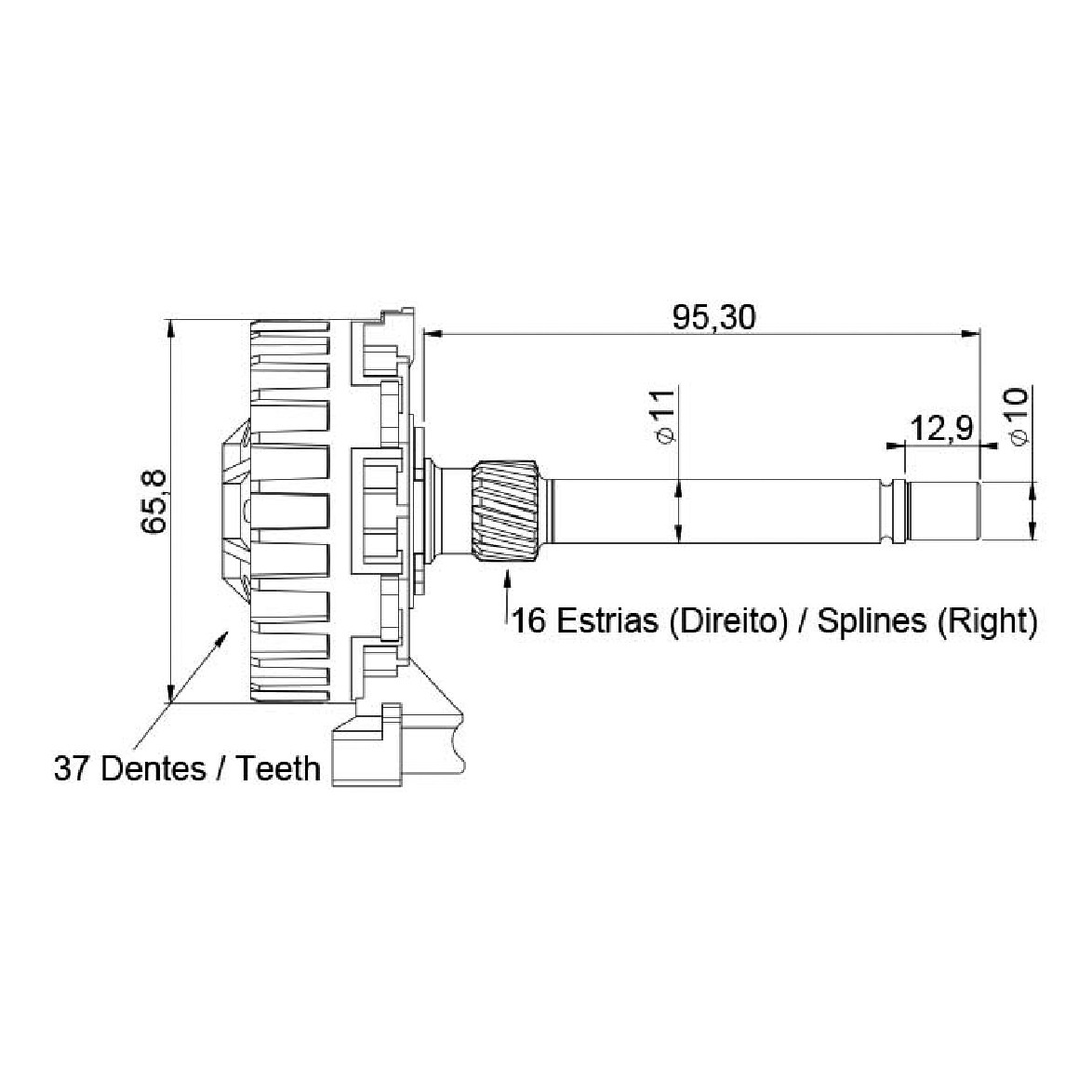 Planetária para Motor de Partida para Chevrolet Tracker - Unifap - 11.663