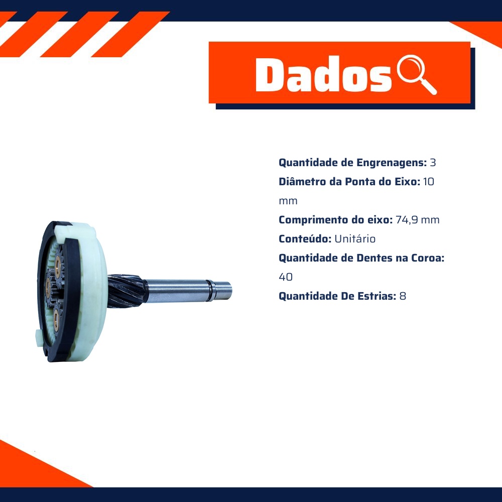 Planetária para Motor de Partida para JAC J2 e J3 - Unifap - 14.289