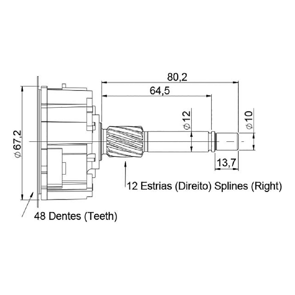 Planetária para Motor de Partida para Hyundai H-1 STAREX e HR - Unifap - 14.534