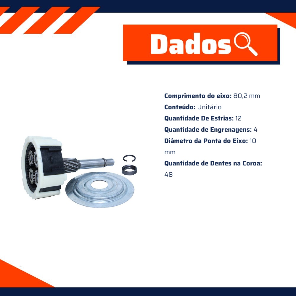 Planetária para Motor de Partida para Hyundai H-1 STAREX e HR - Unifap - 14.534