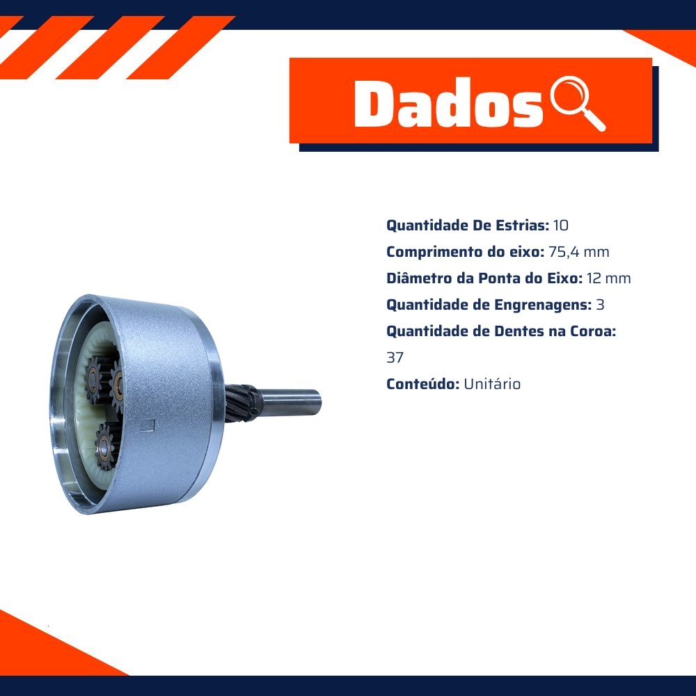 Planetária para Motor de Partida para Land Rover Discovery 3 - Unifap - 17.950