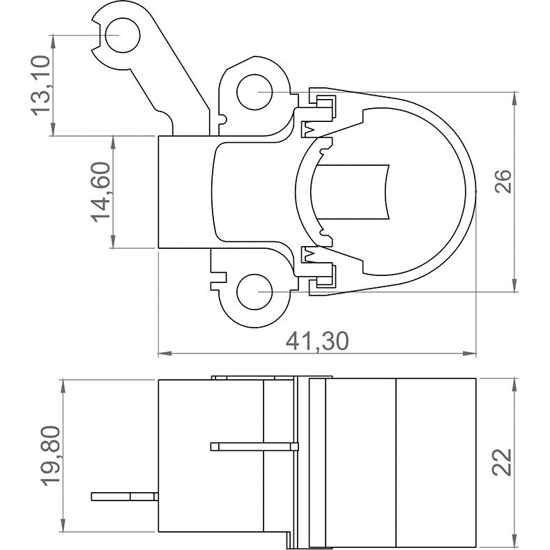 Porta Escovas para Alternador com 2 Escovas - Unifap - 2.226/2