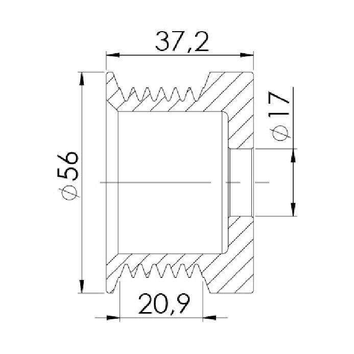Polia para Alternador para Volkswagen Gol e Parati - Unifap - 3.371