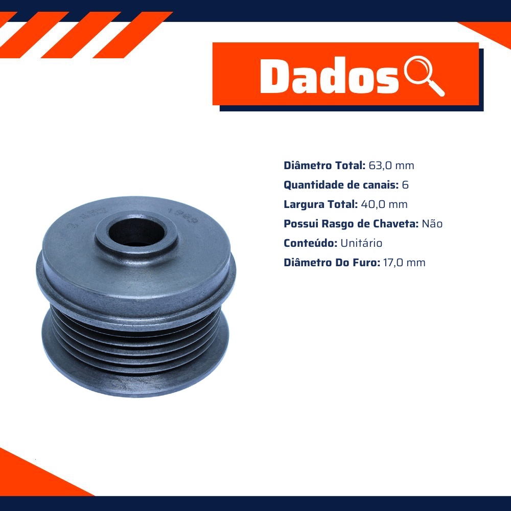 Polia para Alternador para Fiat Ducato - Unifap - 3.453
