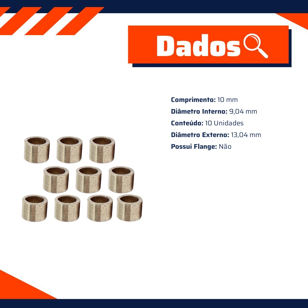 Bucha para Motor de Partida 10 Unidades - Unifap - BC1-0127-00
