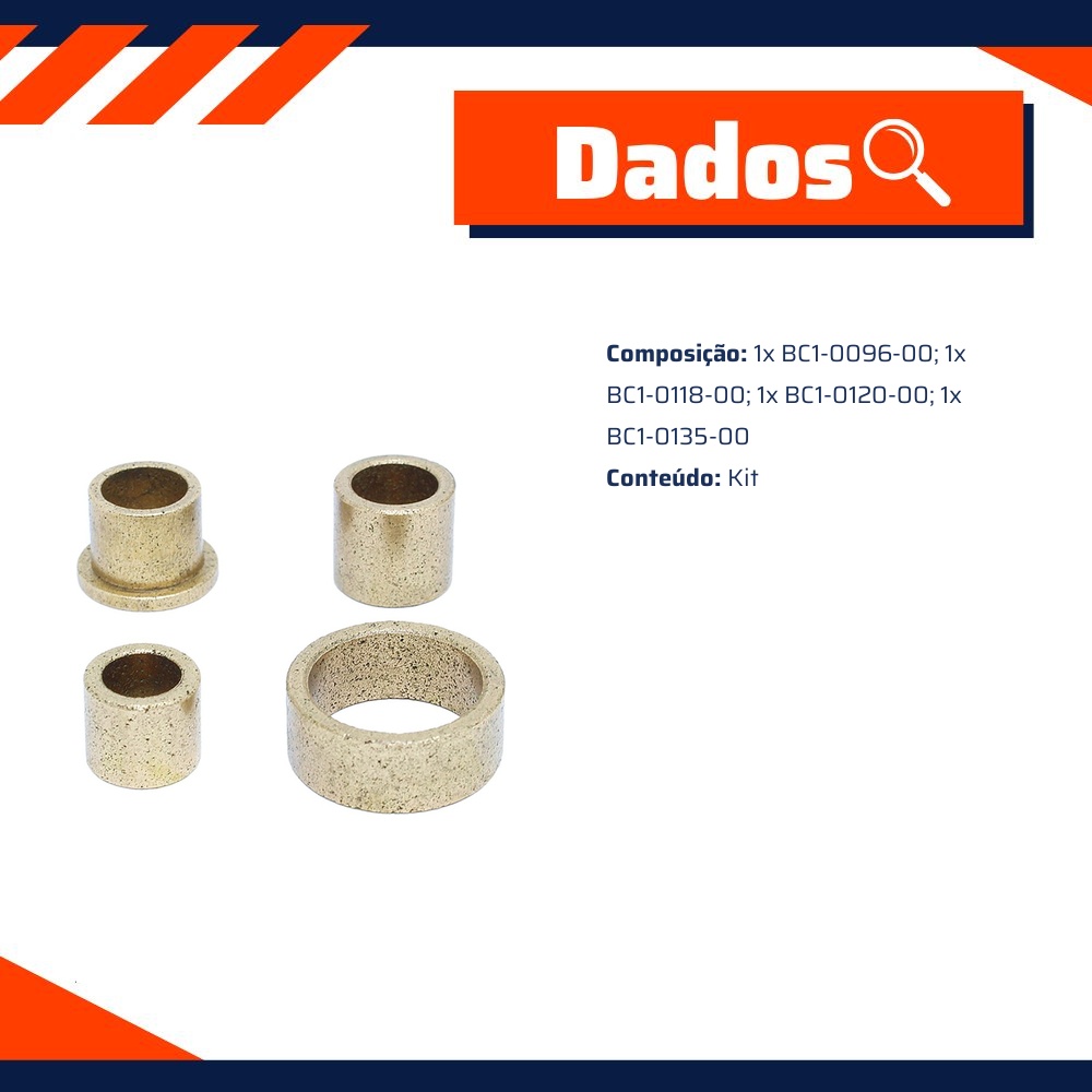 Kit de Buchas para Motor de Partida - Unifap - KT-0160-00