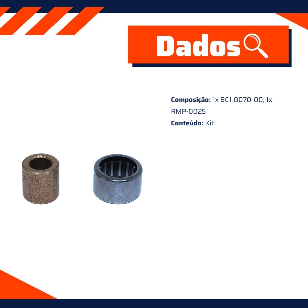 Kit de Buchas com Rolamento para Motor de Partida - Unifap - KT-0325-00