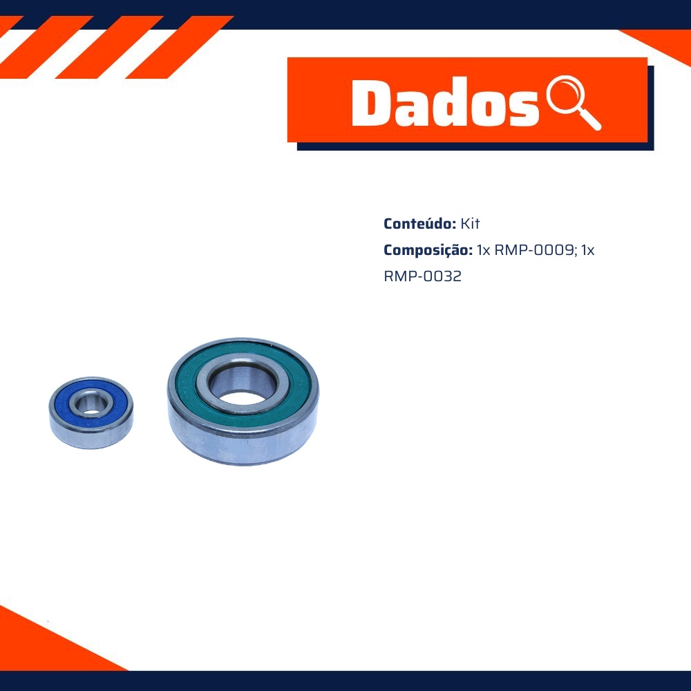 Kit de Rolamentos para Motor de Partida - Unifap - KT-0333-00