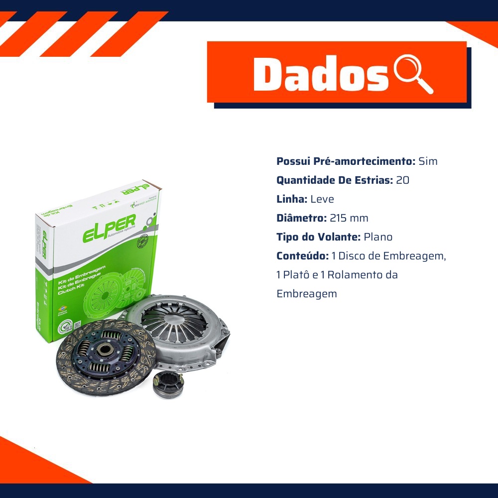 Kit de Embreagem para KIA Cerato e Soul - Elper - 80 336