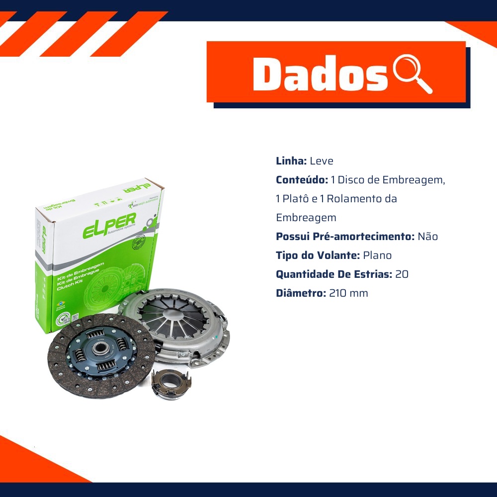 Kit de Embreagem para Lifan X60 - Elper - 80 387