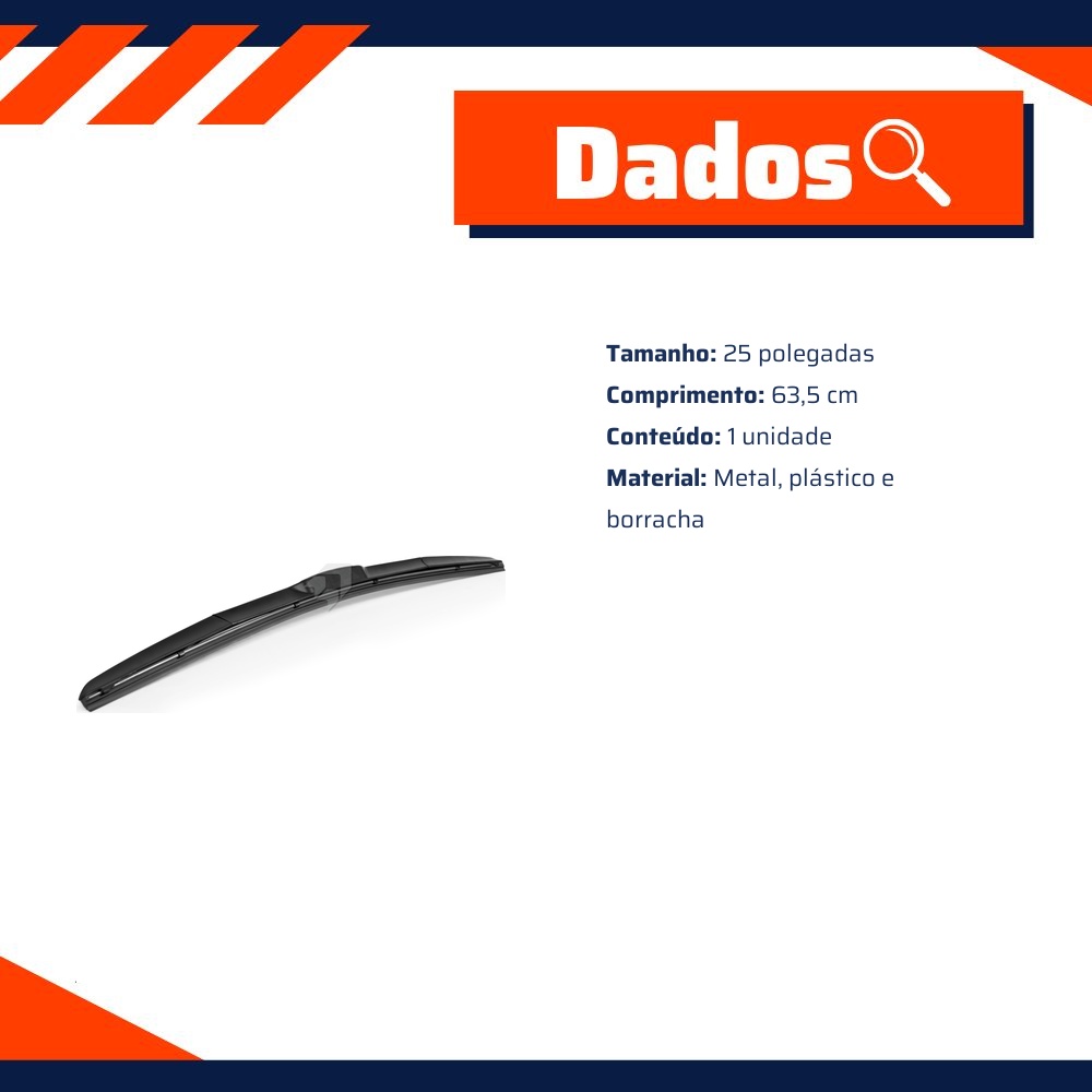 Palheta do Limpador de Parabrisa Dianteiro Híbrida 25" - Autoimpact - HI25
