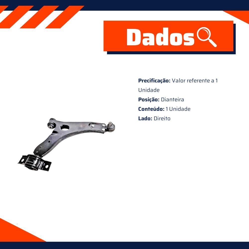 Bandeja Dianteira Lado Direito para Ford Focus - MetalSystem - 08234DMS
