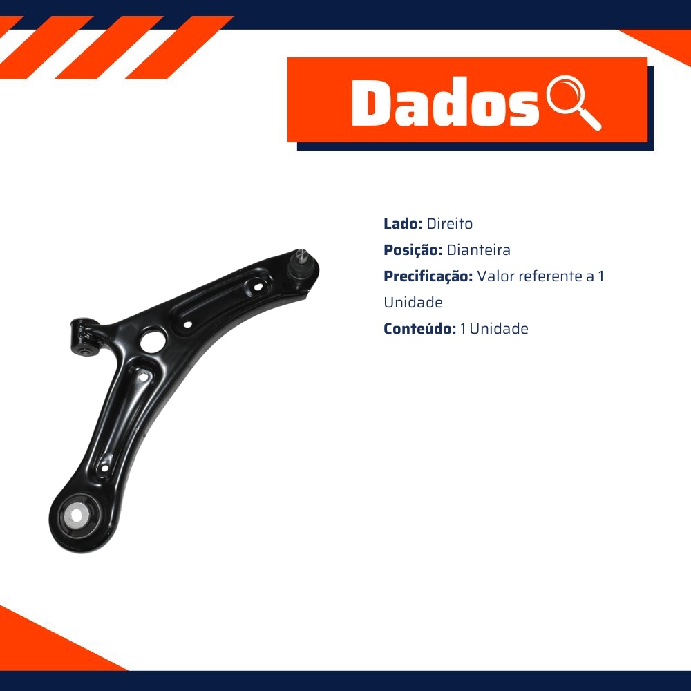 Bandeja Dianteira Lado Direito para Ford Ecosport - MetalSystem - 08273DMS