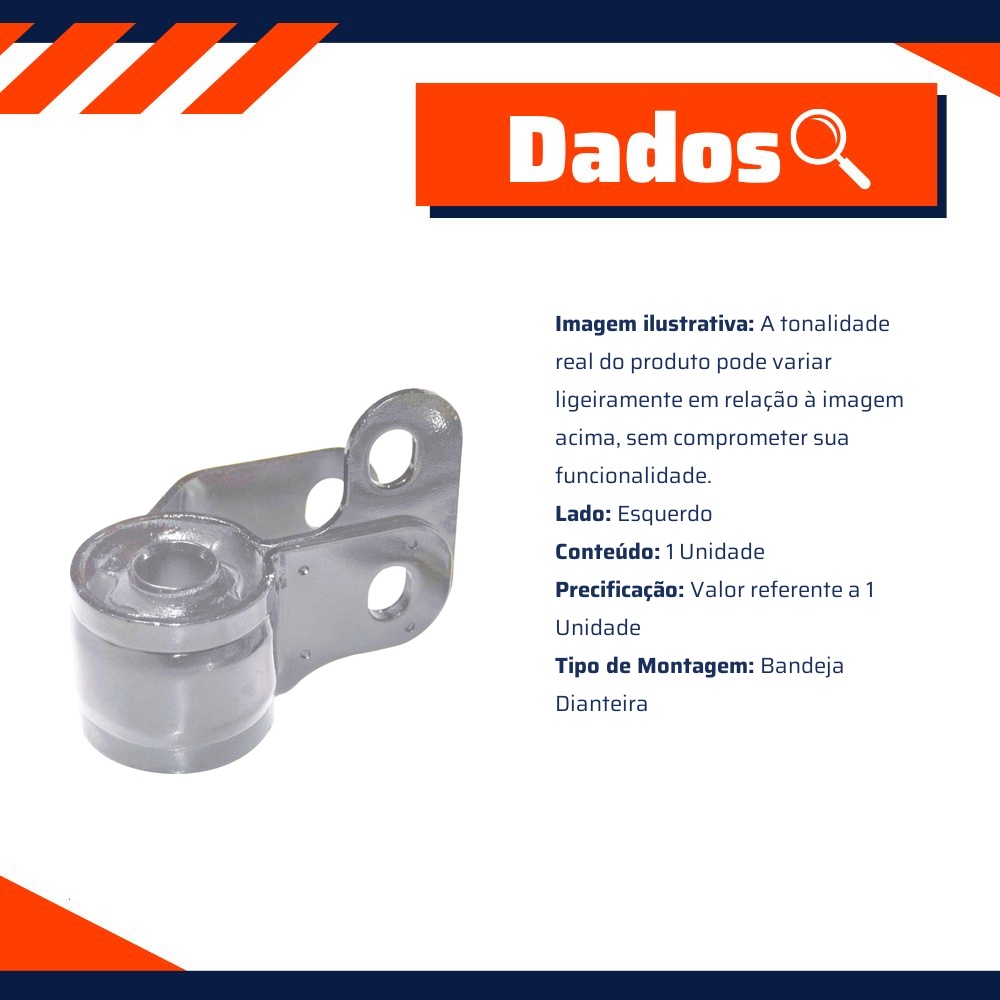 Bucha da Bandeja Dianteira Lado Esquerdo para Citroen Xantia - MetalSystem - 30738+MS