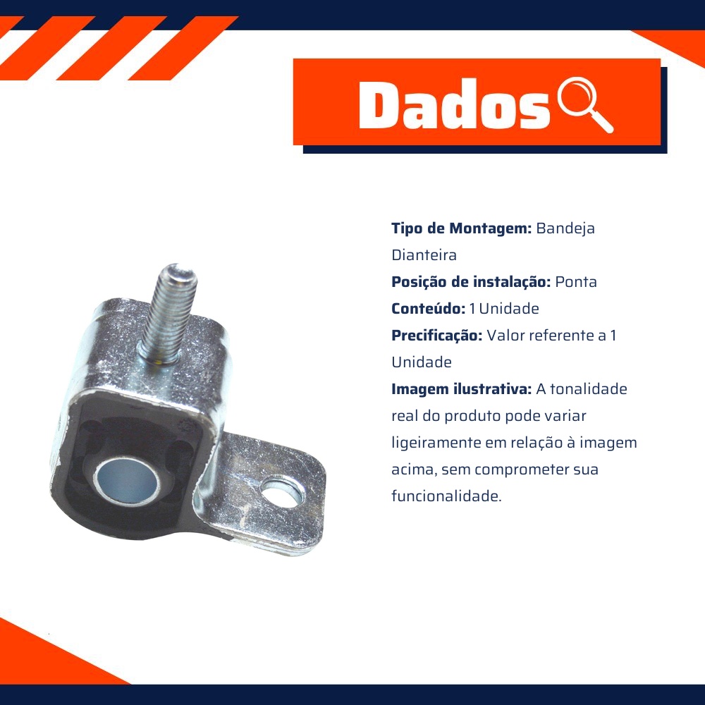 Bucha da Ponta da Bandeja Dianteira para Peugeot 405 - MetalSystem - 30234+MS