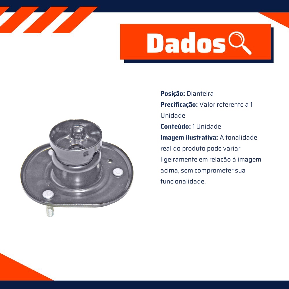 Coxim do Amortecedor Dianteiro para Dodge Durango e Jeep Grand Cherokee - MetalSystem - 32117+MS
