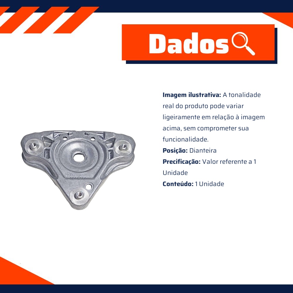 Coxim do Amortecedor Dianteiro para Audi A4 e RS 4 Avant - MetalSystem - 31622+MS