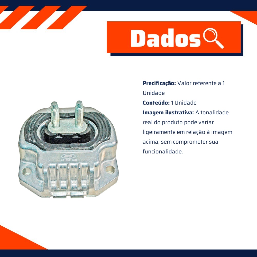 Coxim do Câmbio para Jeep Grand Cherokee - MetalSystem - 35603+MS