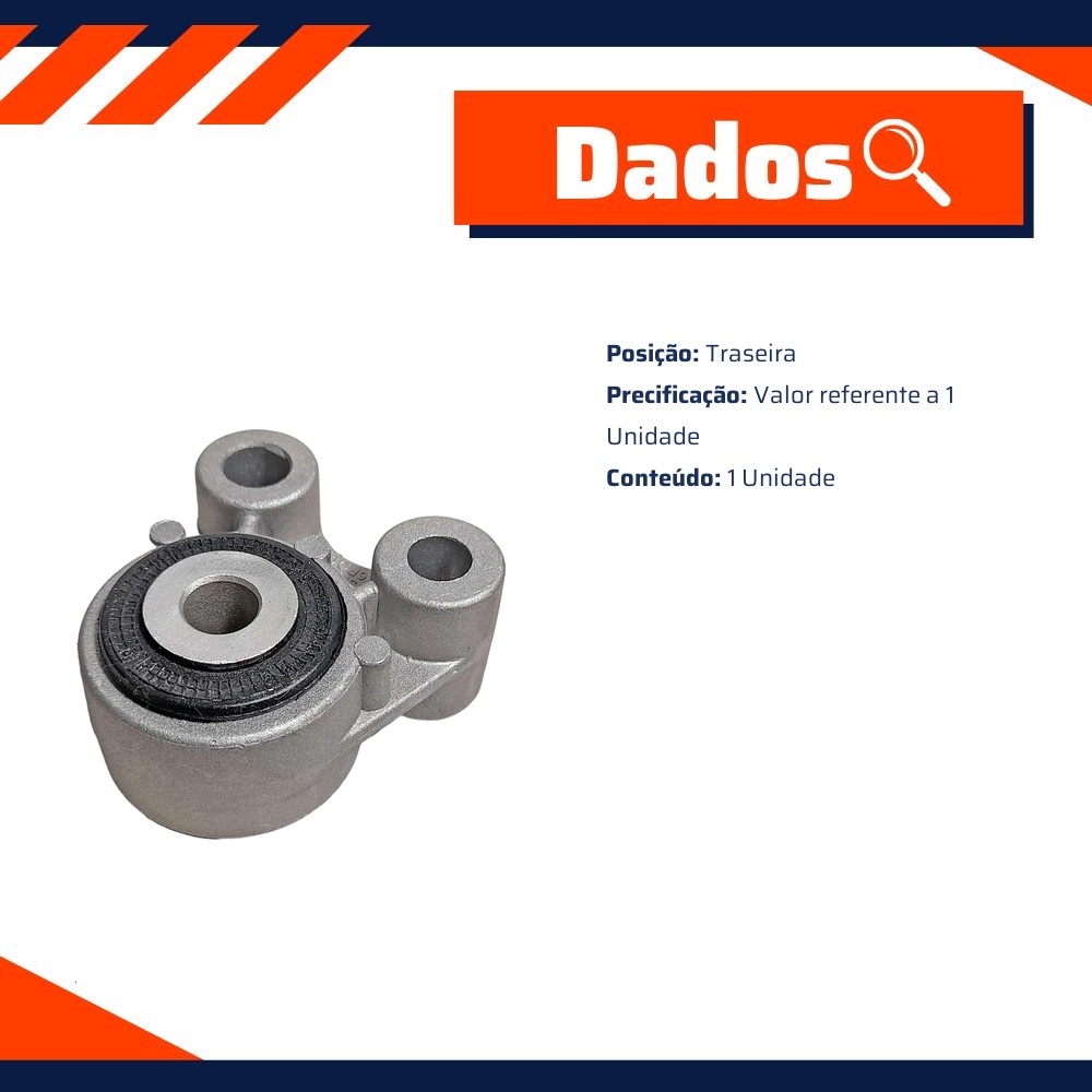 Coxim Traseiro do Câmbio para Ford Focus - MetalSystem - 31753+MS