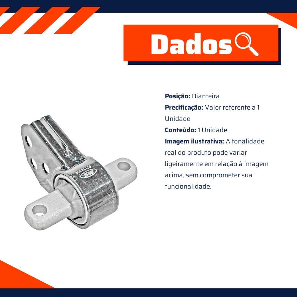 Coxim Dianteiro do Diferencial para Jeep Commander e Grand Cherokee - MetalSystem - 31567+MS