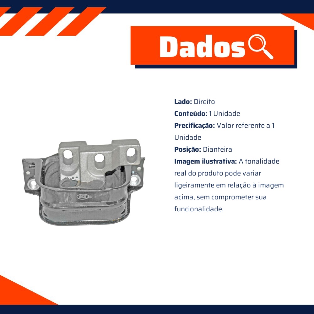 Coxim Dianteiro do Motor Lado Direito para Chrysler Stratus - MetalSystem - 35174+MS