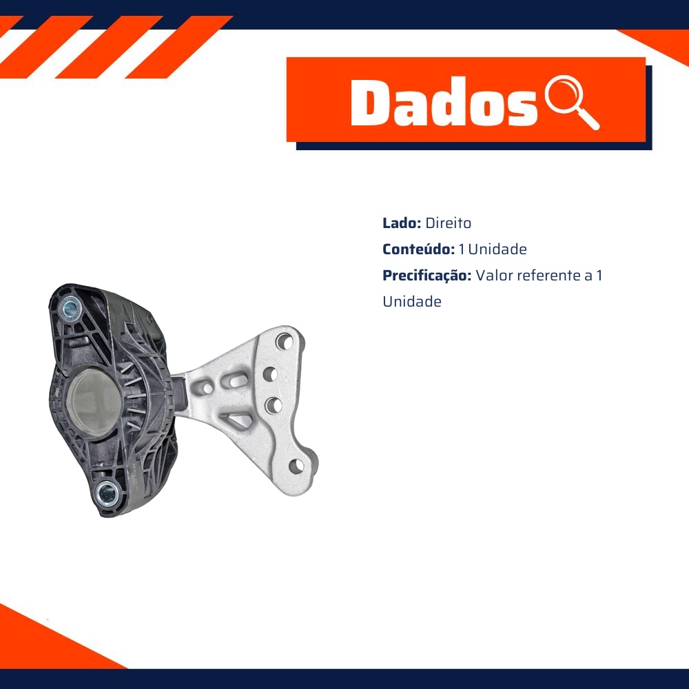 Coxim do Motor Lado Direito para Citroen C3 e Peugeot 208 - MetalSystem - 31536+MS