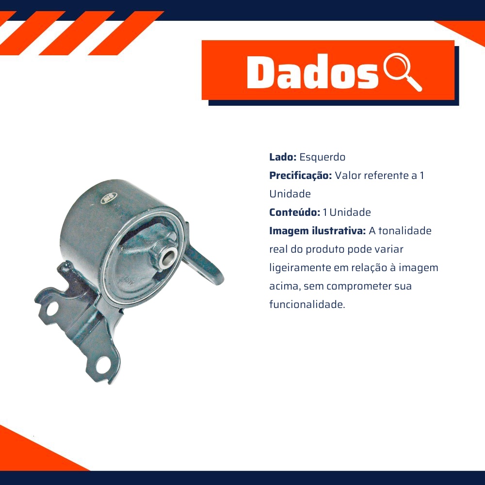 Coxim do Motor Lado Esquerdo para Mitsubishi Outlander - MetalSystem - 32112+MS