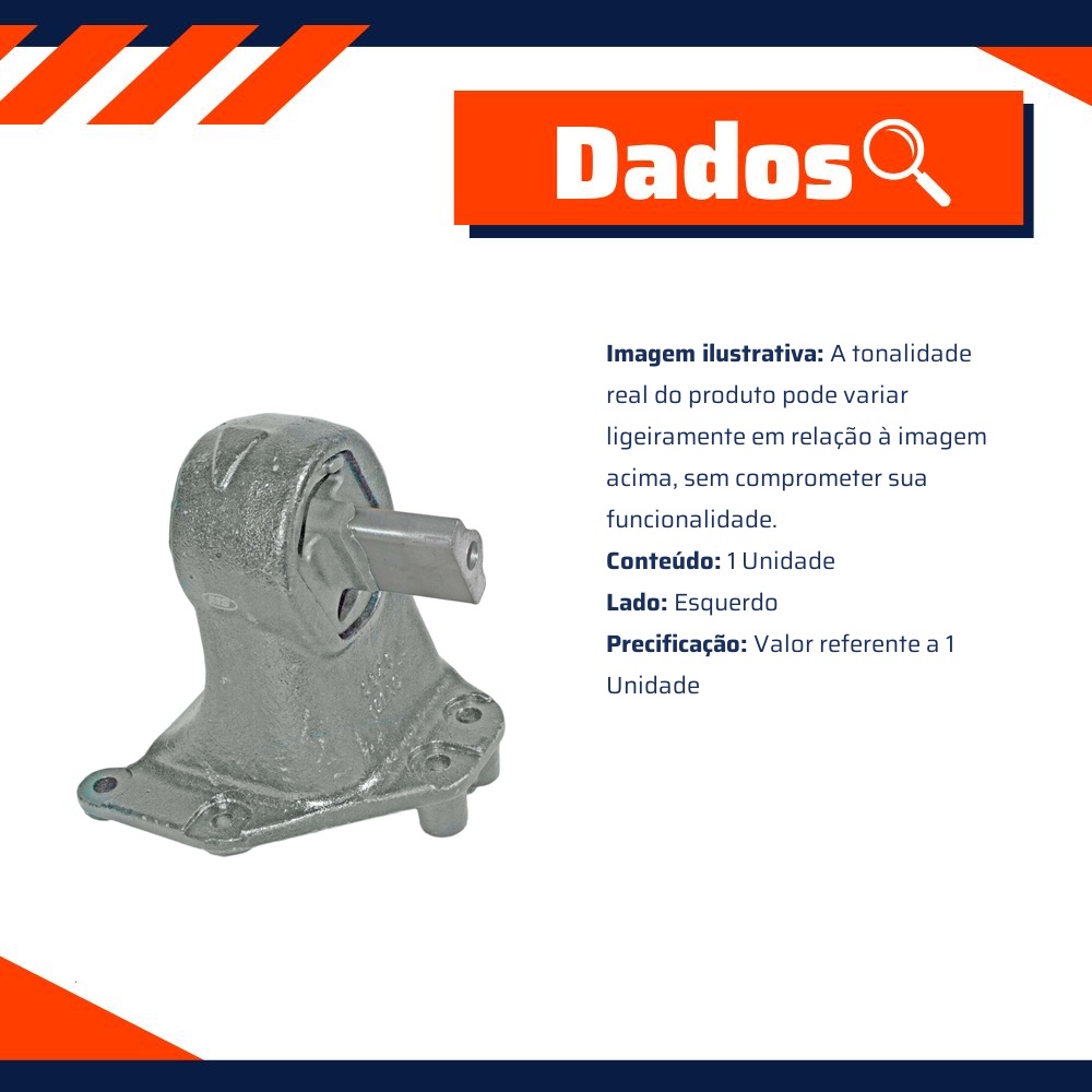 Coxim do Motor Lado Esquerdo para Jeep Wrangler - MetalSystem - 31490+MS