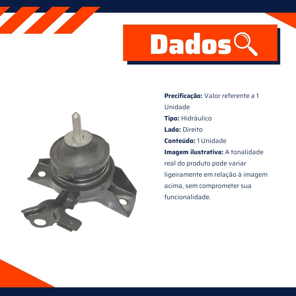 Coxim Hidráulico do Motor Lado Direito para JAC J5 e J6 - MetalSystem - 31443MS
