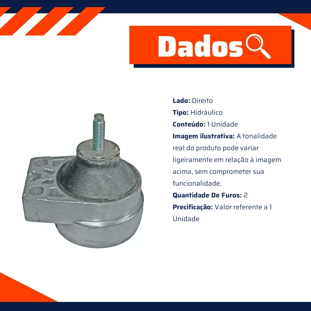 Coxim Hidráulico do Motor Lado Direito 2 Furos para Ford Focus - MetalSystem - 05439+MS