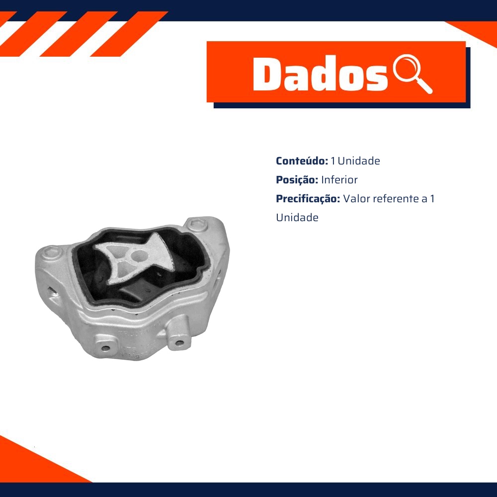 Coxim Inferior do Motor para Land Rover Range Rover Evoque - MetalSystem - 32151+MS