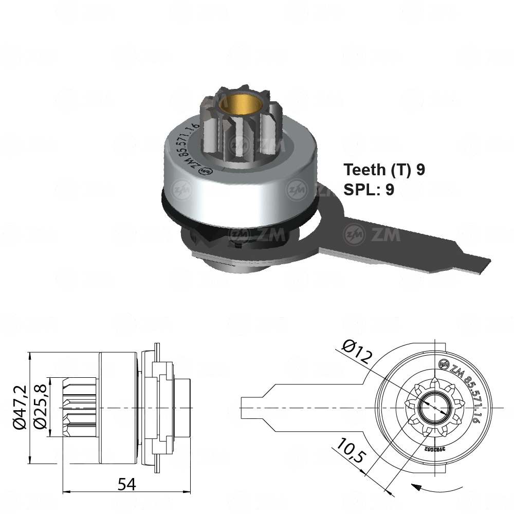 Impulsor de Partida - ZM - 85.571.16