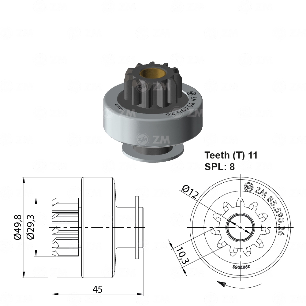 Impulsor de Partida - ZM - 85.590.26