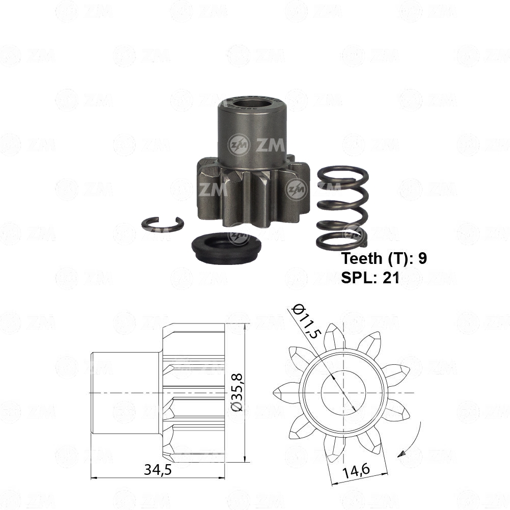 Pinhão do Motor de Partida para Mercedes-Benz L 1620 - ZM - 85.818.03