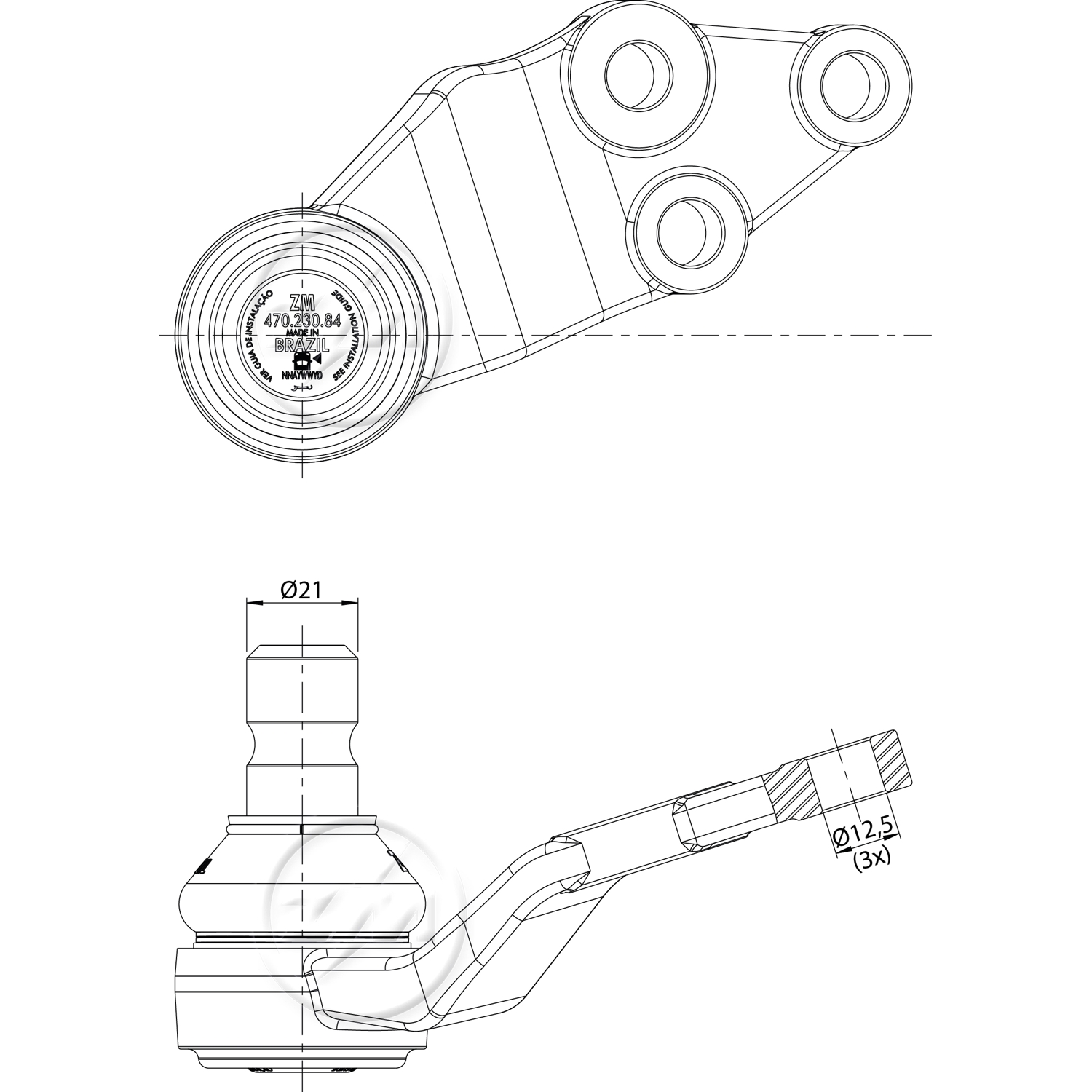 Pivô de Suspensão Direito ou Esquerdo para Volvo XC40 - ZM - 470.230.84