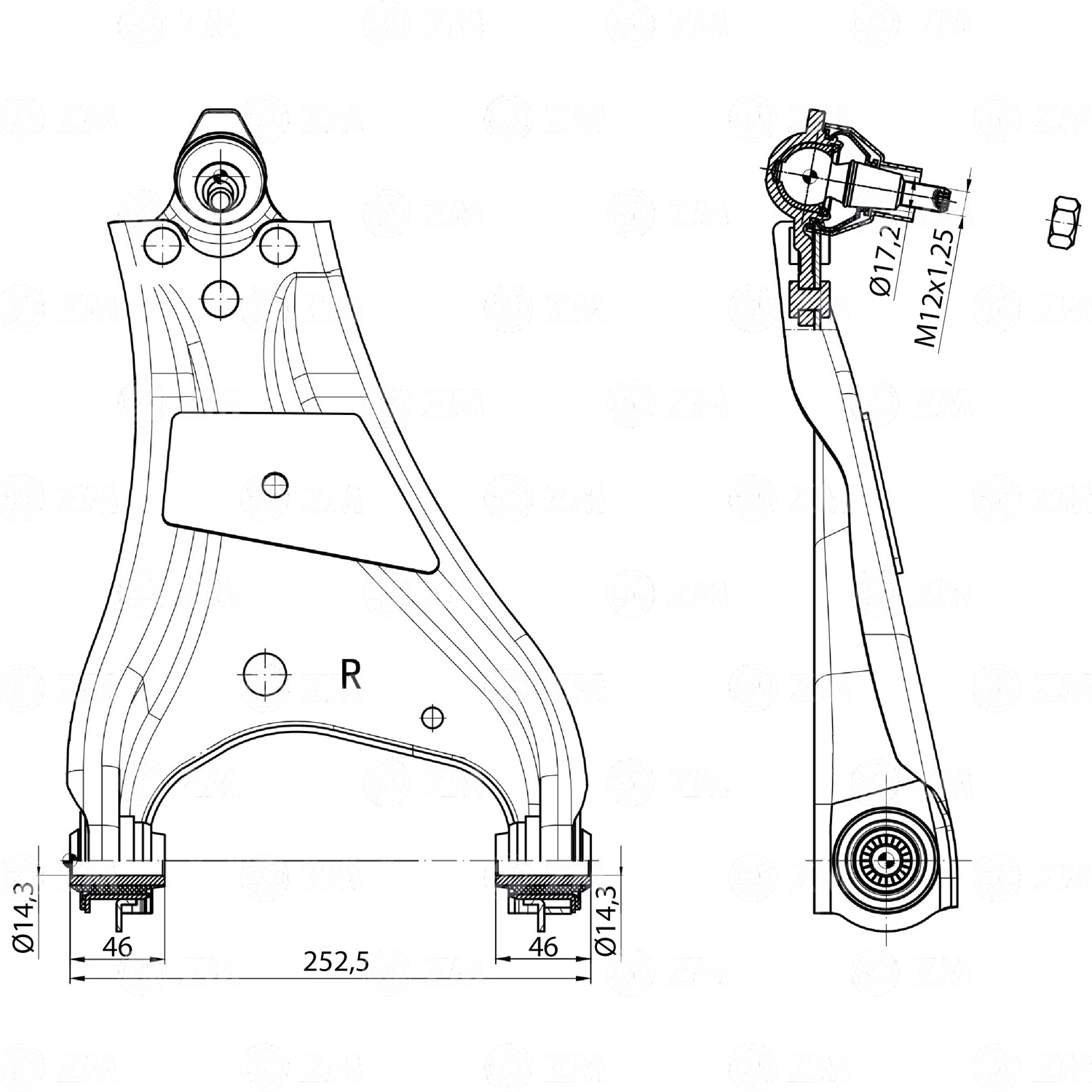 Bandeja de Suspensão para Renault Duster e Oroch - ZM - 570.060.09