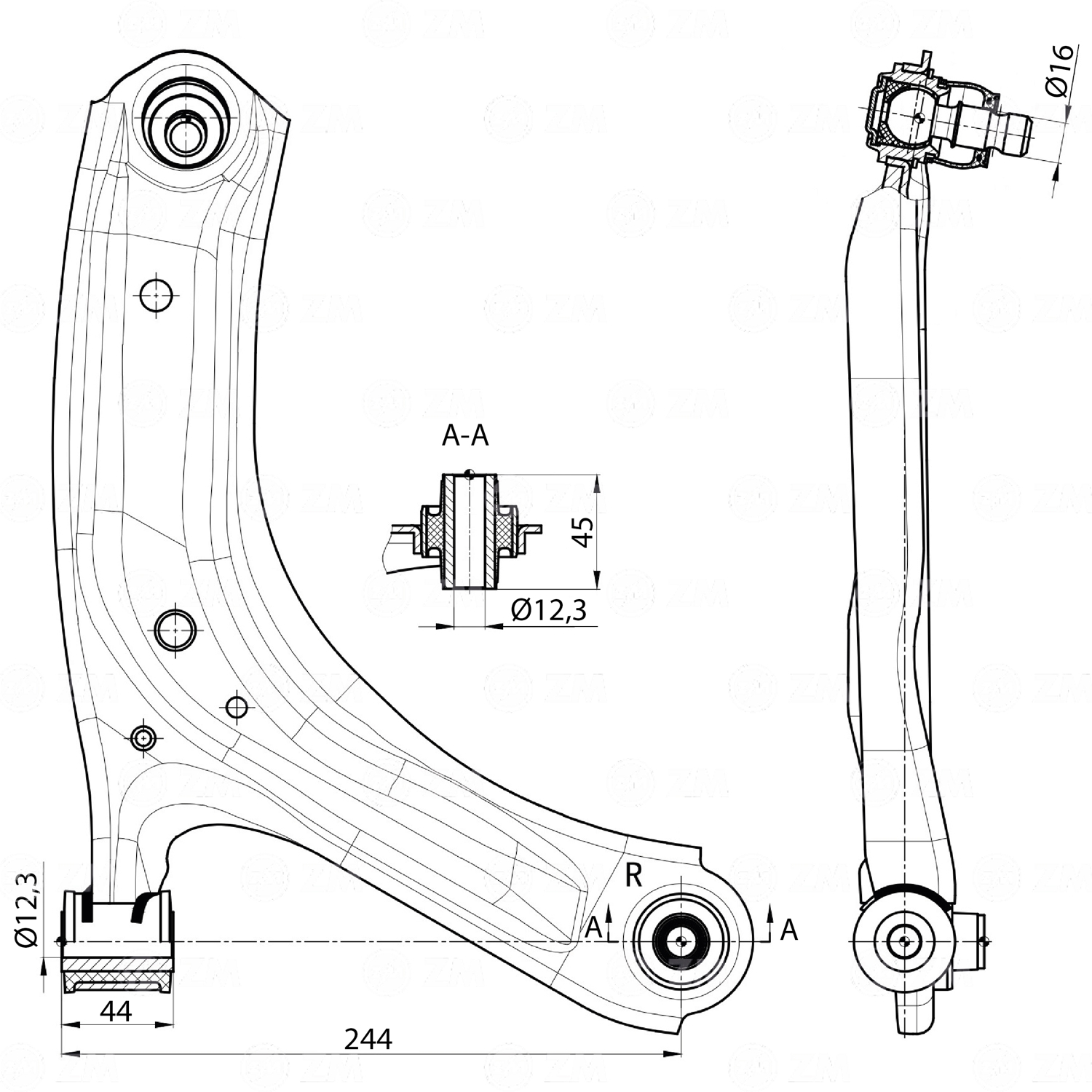 Bandeja de Suspensão para Renault Kwid - ZM - 570.060.14