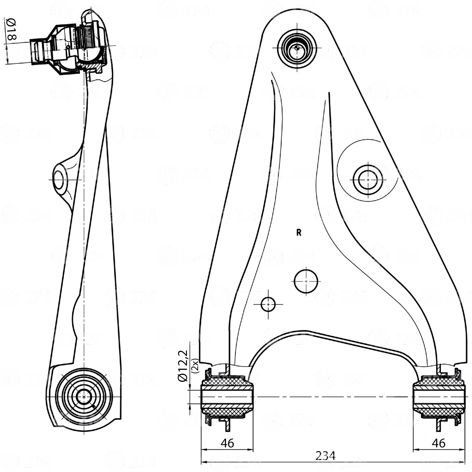 Bandeja de Suspensão para Renault Logan e Sandero - ZM - 570.060.10