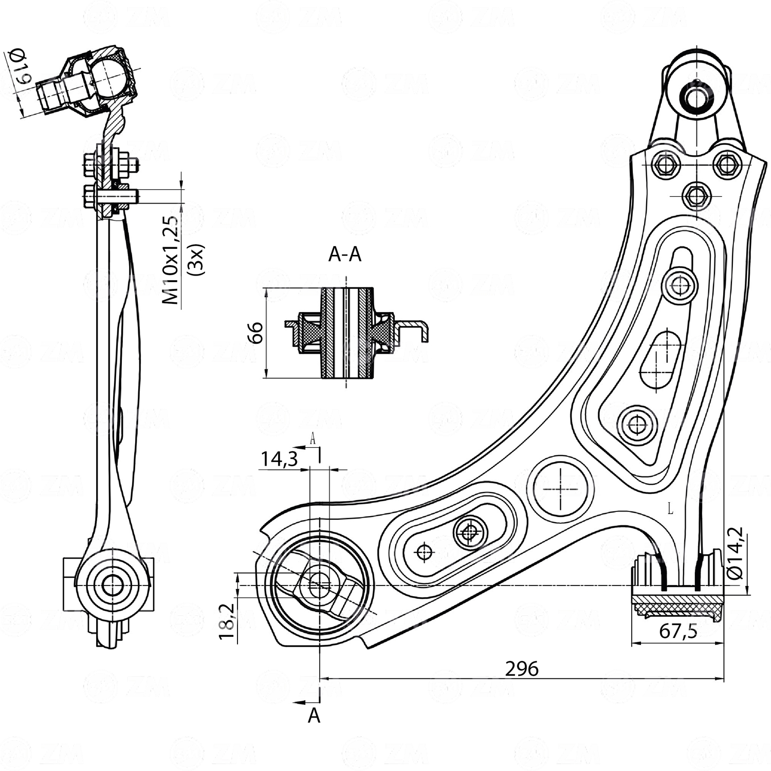 Bandeja de Suspensão para Jeep Renegade - ZM - 570.140.16