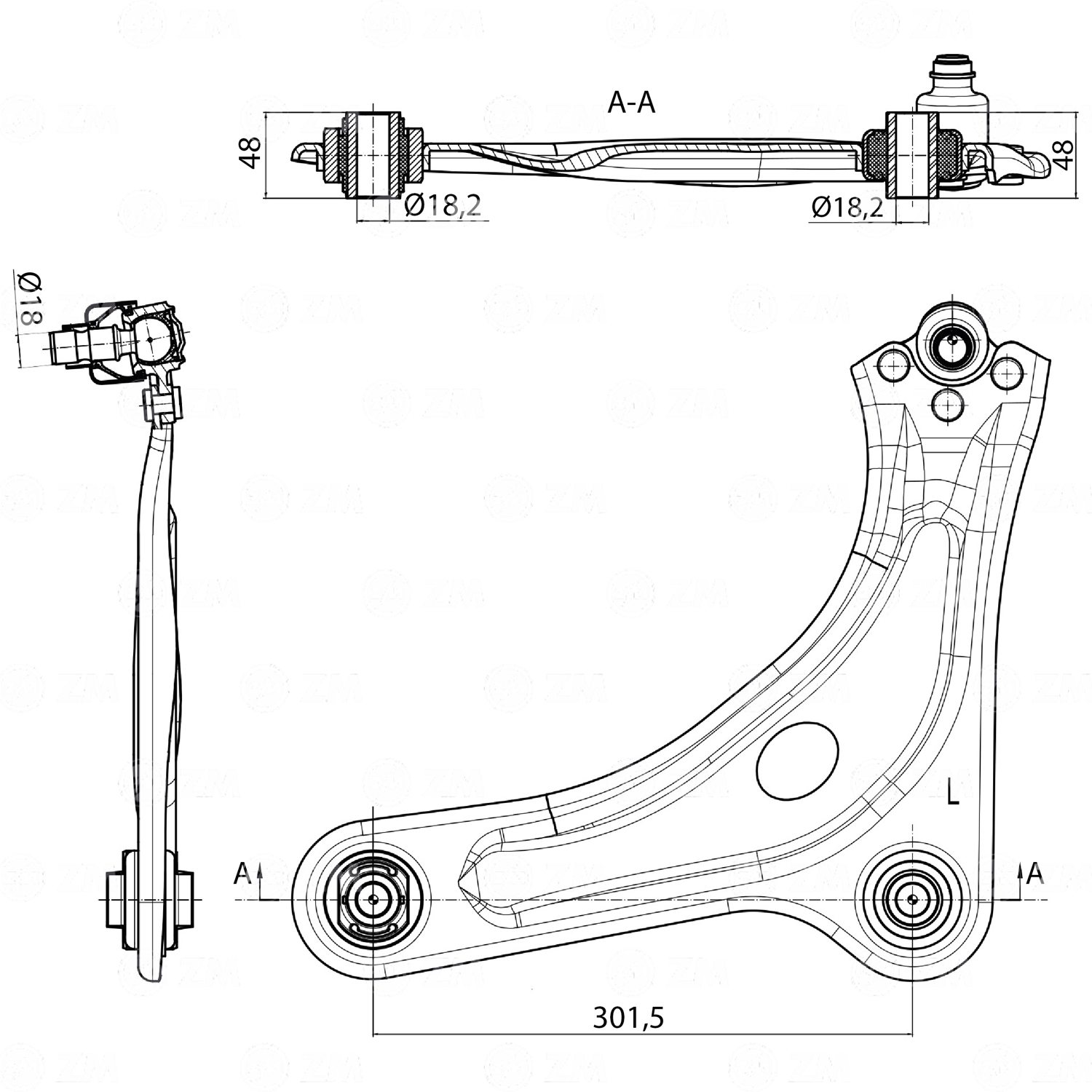 Bandeja de Suspensão para Citroen C3 - ZM - 570.150.04