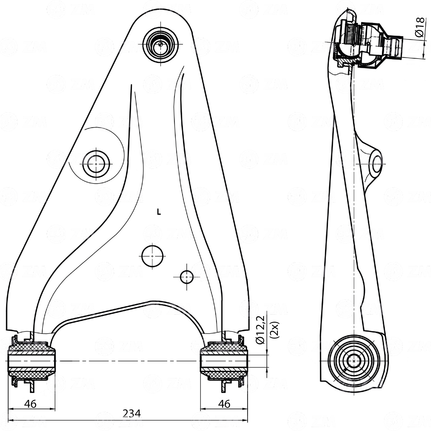 Bandeja de Suspensão para Renault Logan e Sandero - ZM - 570.160.10