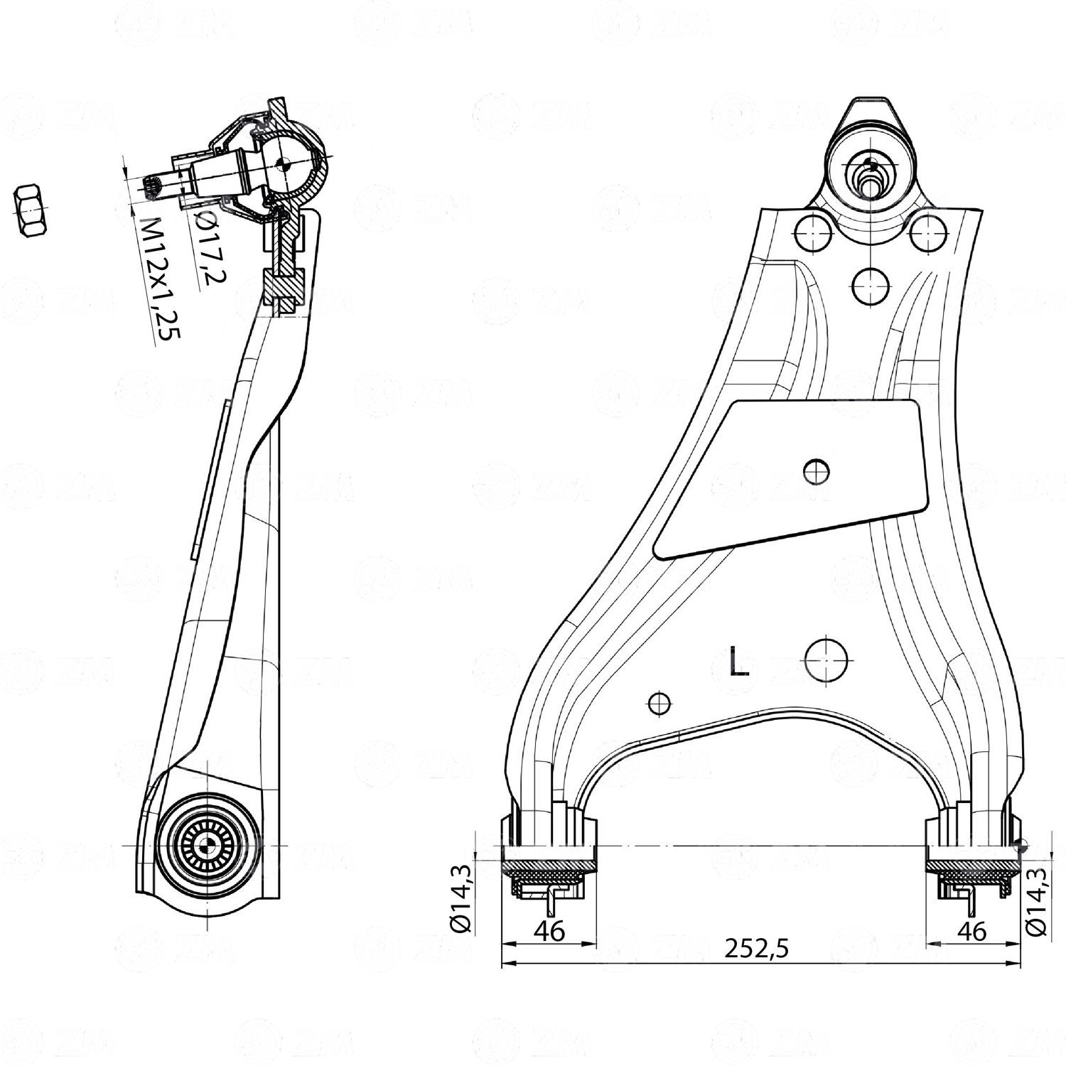 Bandeja de Suspensão para Renault Duster e Oroch - ZM - 570.160.09