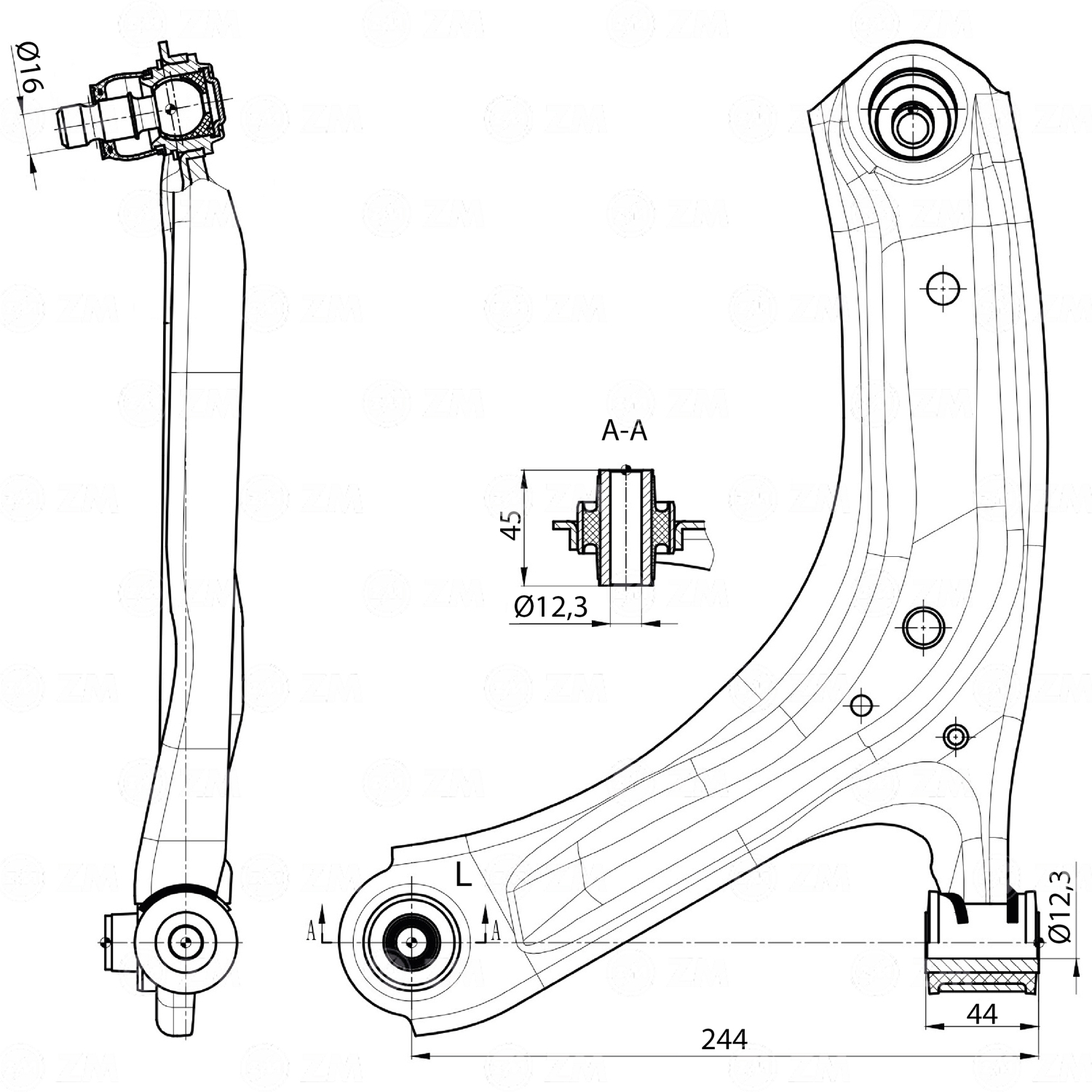 Bandeja de Suspensão para Renault Kwid - ZM - 570.160.14