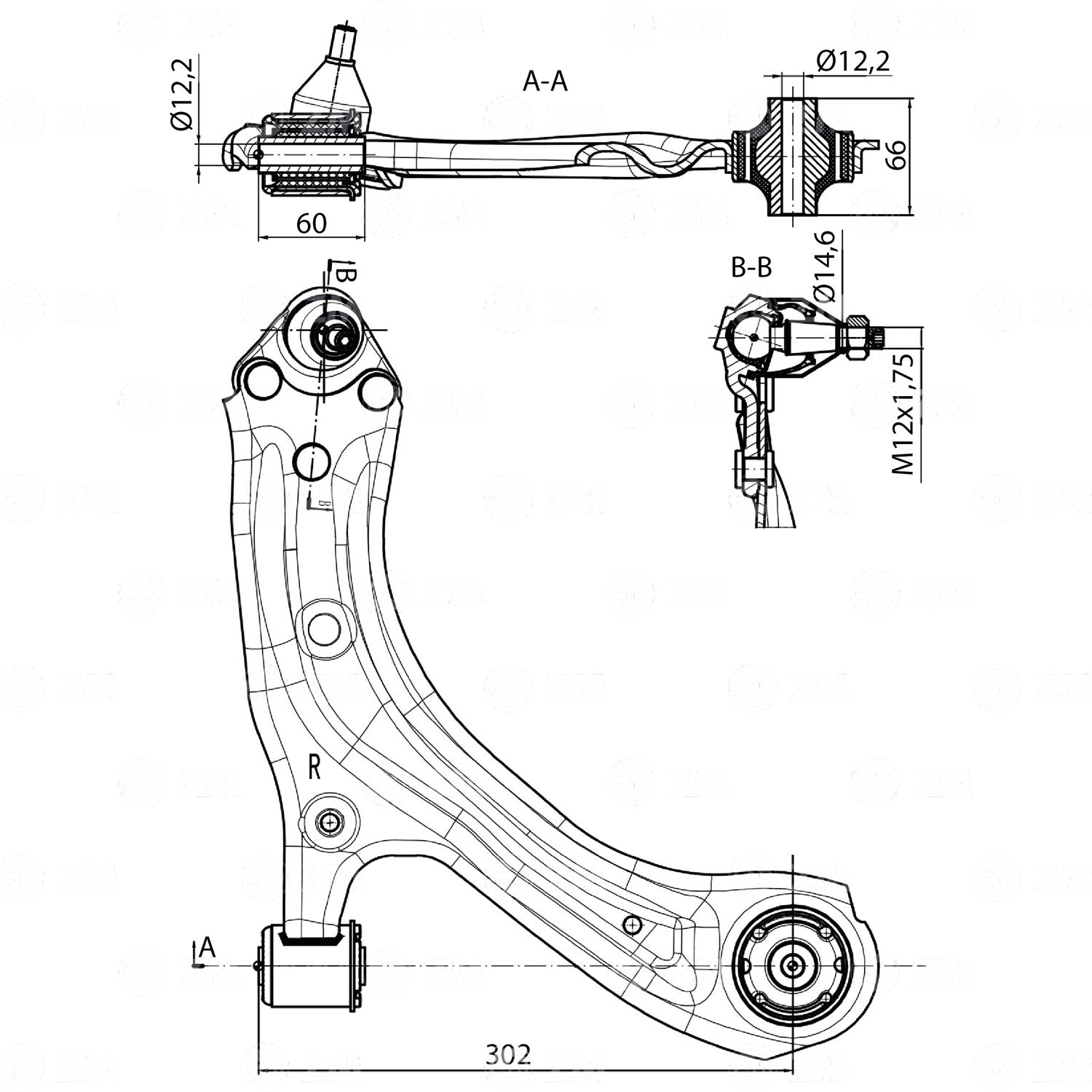 Bandeja de Suspensão para Chevrolet Tracker - ZM - 570.430.31