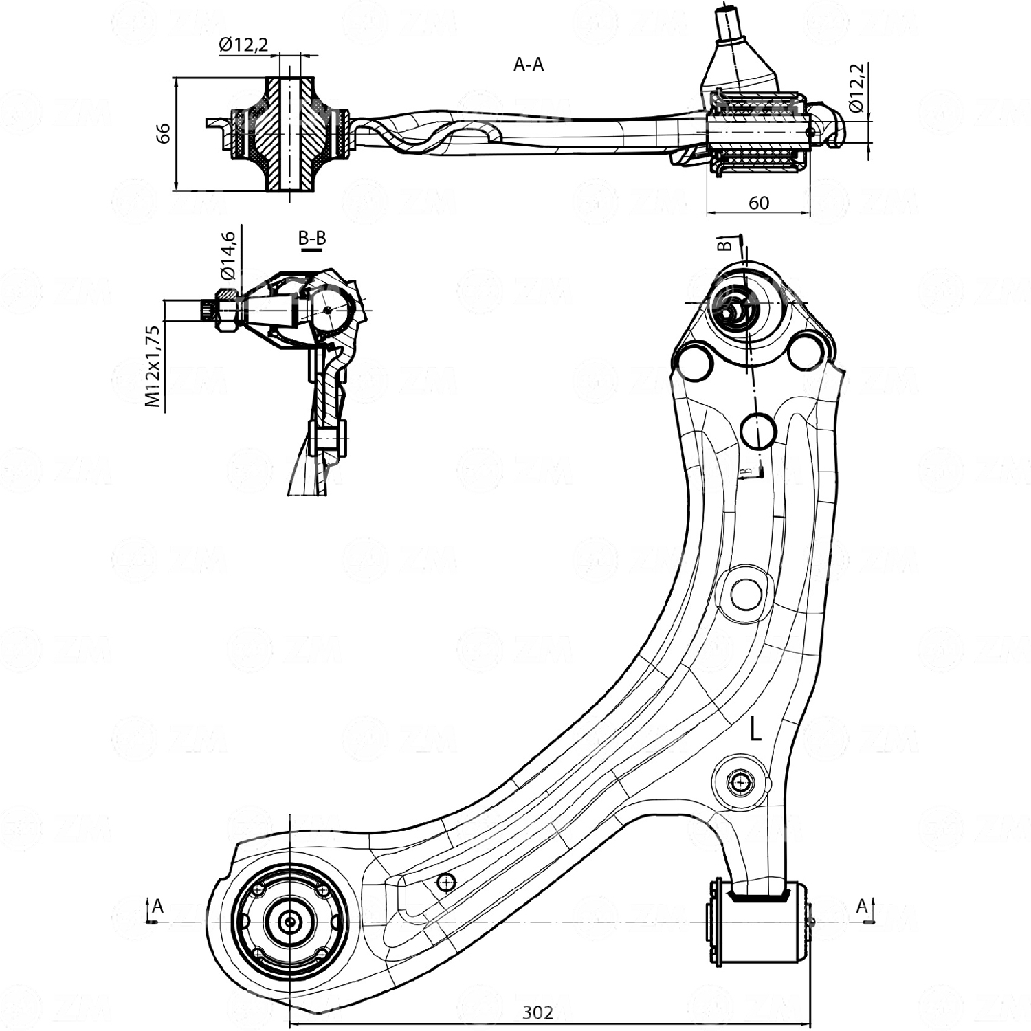 Bandeja de Suspensão para Chevrolet Tracker - ZM - 570.530.31