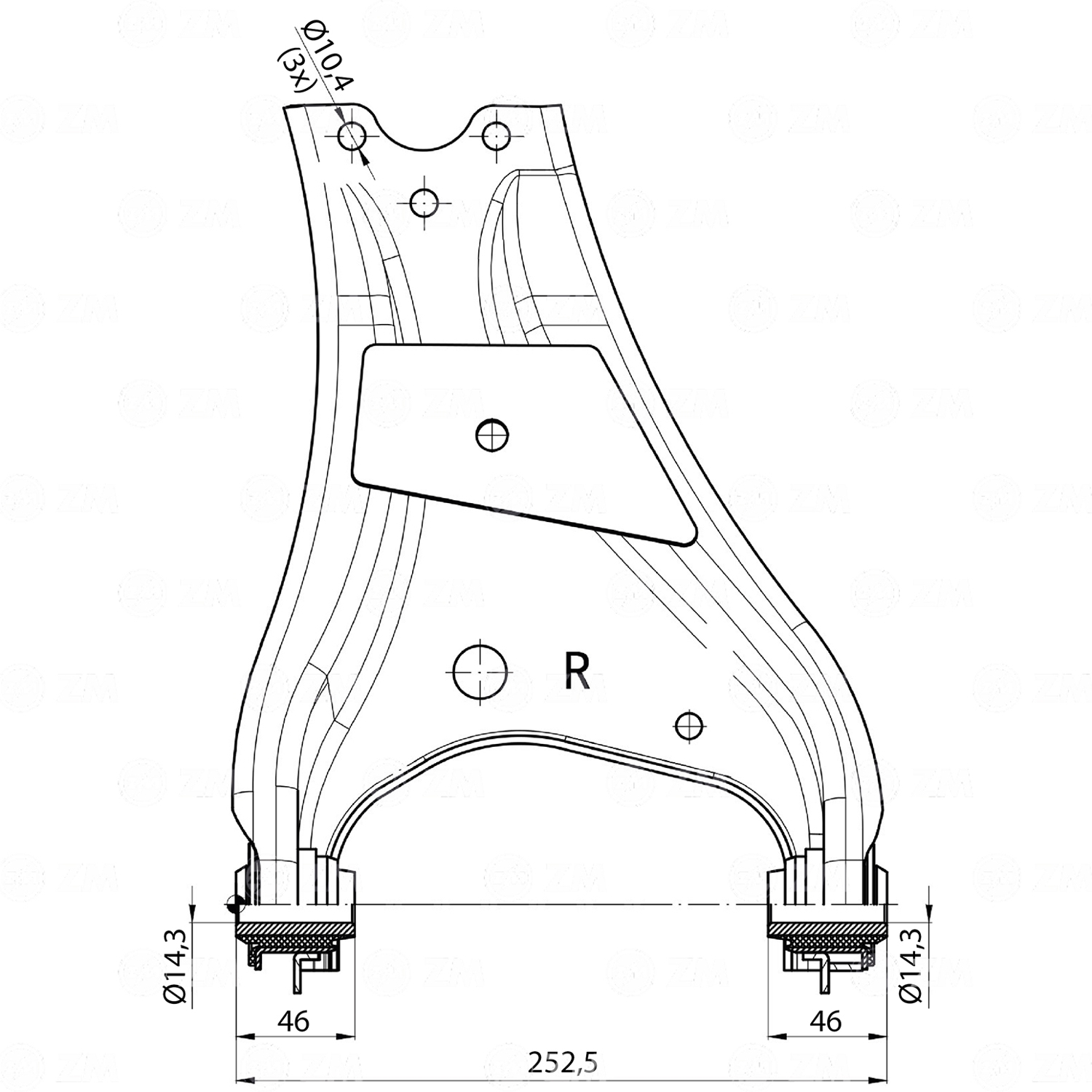 Bandeja de Suspensão para Renault Duster e Oroch - ZM - 571.060.09