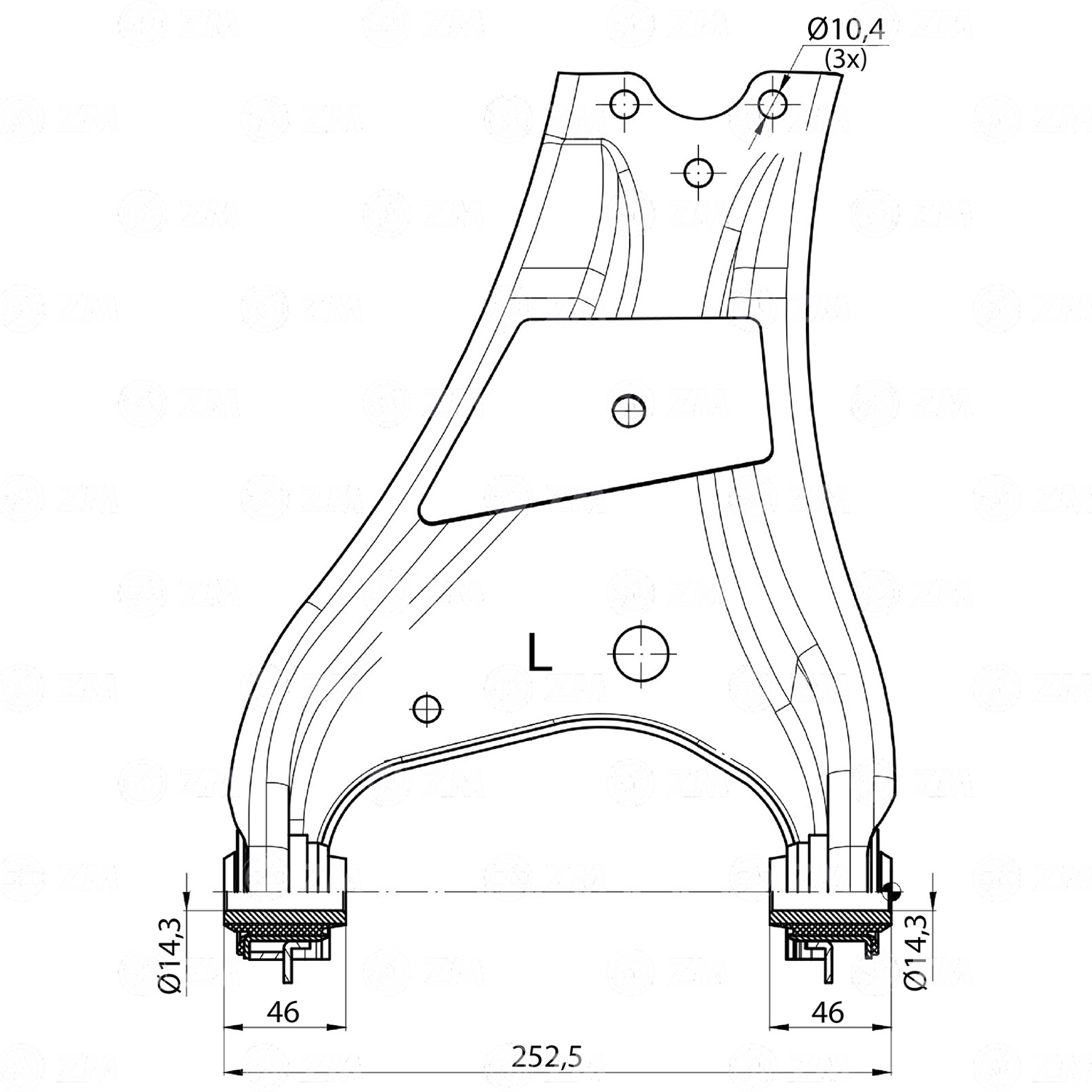 Bandeja de Suspensão para Renault Duster e Oroch - ZM - 571.160.09
